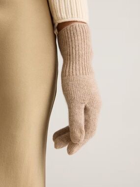 NWT QUINCE Mongolian Cashmere Gloves Oatmeal 8222
